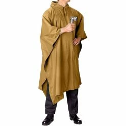 Rothco Rainwear Coyote Brown - GI Enhanced Military Style Poncho - Polyester Ripstop