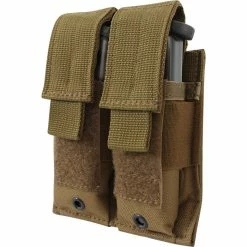 Rothco Coyote Brown - Tactical MOLLE Double 9MM Pistol Mag Pouch Law Enforcement Gear