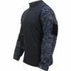 Rothco Digital Midnight Camouflage - Military Tactical Lightweight Flame Resistant Combat Shirt