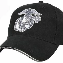 Rothco Black - Globe & Anchor Military Low Profile Adjustable Baseball Cap Headwear