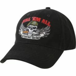 Rothco Black - KILL 'EM ALL Low Profile Deluxe Adjustable Cap Headwear