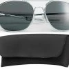 Rothco Chrome - Military 52mm Air Force Pilots Aviator Sunglasses With Case - Smoke Lenses Sunglasses / Goggles / Optics