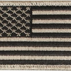 Rothco Patches Khaki Black - US Flag Patch With Hook And Loop Closure