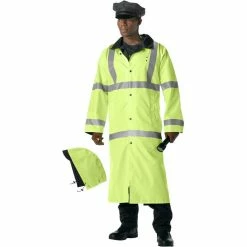 Rothco Jackets / Coats Safety Green To Black - Reflective High-Visibility Reversible Rain Parka With Hood