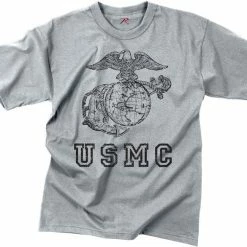 Rothco Shirts Grey - Vintage USMC Globe & Anchor T-Shirt