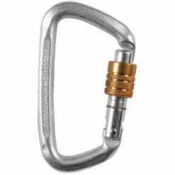 Rothco Silver - Modified D Key Screw Gate Carabiner - Hard Steel