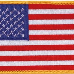 Rothco Red White Blue - Jumbo US Flag Sew On Patch With Gold Borders Patches