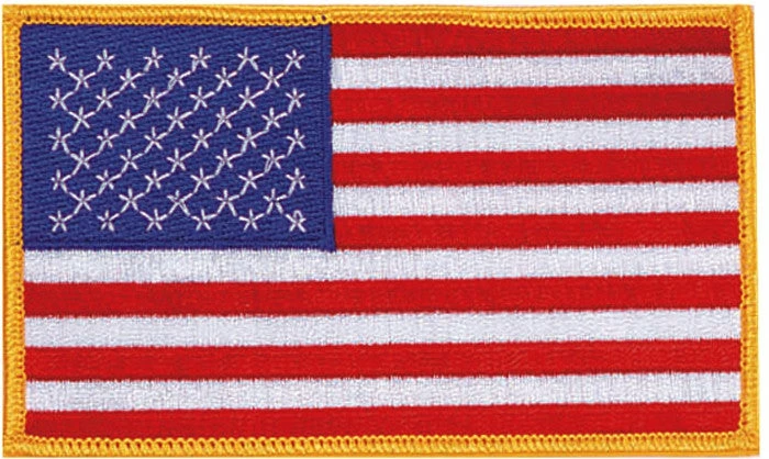 Rothco Red White Blue - Jumbo US Flag Sew On Patch With Gold Borders Patches 3 Rothco Red White Blue - Jumbo US Flag Sew On Patch With Gold Borders Patches