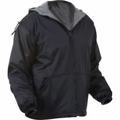 Rothco Black - Reversible Fleece-Lined Hooded Jacket - Nylon Jackets / Coats