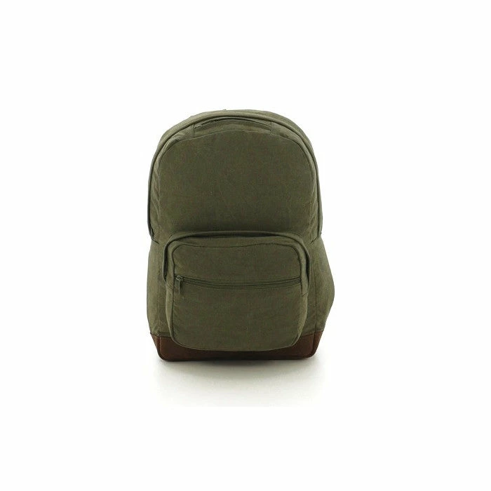 Army Navy Store Bags Olive Drab Brown - Vintage Canvas Teardrop Backpack With Leather Accents 3 Army Navy Store Bags Olive Drab Brown - Vintage Canvas Teardrop Backpack With Leather Accents