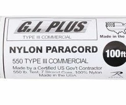 Rothco Paracord / Rope / Rappelling Gear White - Military Grade 550 LB Tested Type III Paracord Rope 100' - Nylon USA Made