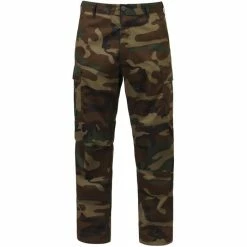 Rothco Woodland Camouflage - Military BDU Pants With Zipper Fly - Cotton Polyester Twill