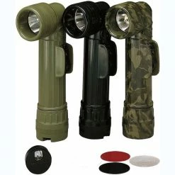 Rothco Flashlights Olive Drab - Genuine GI Military D-Cell Anglehead Flashlight - USA Made