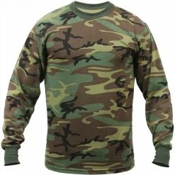 Rothco Woodland Camouflage - Military Long Sleeve T-Shirt Shirts