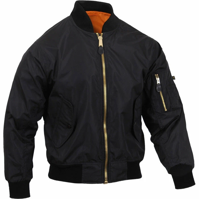 Rothco Jackets / Coats Black - Lightweight Air Force MA-1 Bomber Flight Jacket 3 Rothco Jackets / Coats Black - Lightweight Air Force MA-1 Bomber Flight Jacket