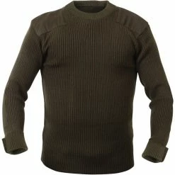Rothco Olive Drab - Military Style Army Commando Crew Neck Sweater - Acrylic Sweaters / Hoodies