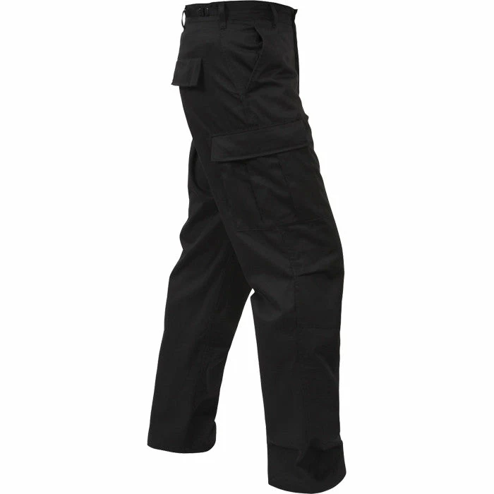 Rothco Black - Military BDU Pants With Zipper Fly - Cotton Polyester Twill 5 Rothco Black - Military BDU Pants With Zipper Fly - Cotton Polyester Twill