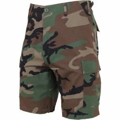 Rothco Woodland Camouflage - Military Cargo BDU Shorts - Cotton Ripstop