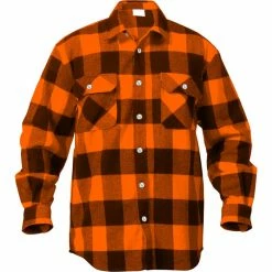 Rothco Orange Black - Buffalo Plaid Extra Heavyweight Brawny Flannel Shirt