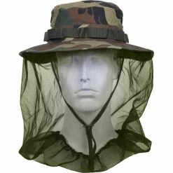 Rothco Headwear Woodland Camouflage - Boonie Hat With Mosquito Netting