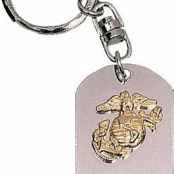 Rothco Key Chains Silver - USMC Dog Tag Key Chain With Globe And Anchor Emblem