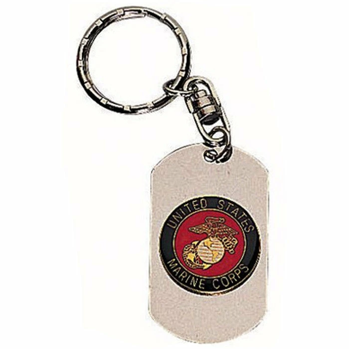 Rothco Silver - MARINE CORPS Dog Tag Key Chain With Globe And Anchor Emblem Key Chains 3 Rothco Silver - MARINE CORPS Dog Tag Key Chain With Globe And Anchor Emblem Key Chains