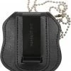 Army Navy Store Black - Leather Police Badge Holder With Clip Law Enforcement Gear