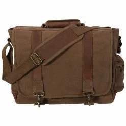 Rothco Bags Earth Brown - Pathfinder Laptop Shoulder Bag - Leather Canvas