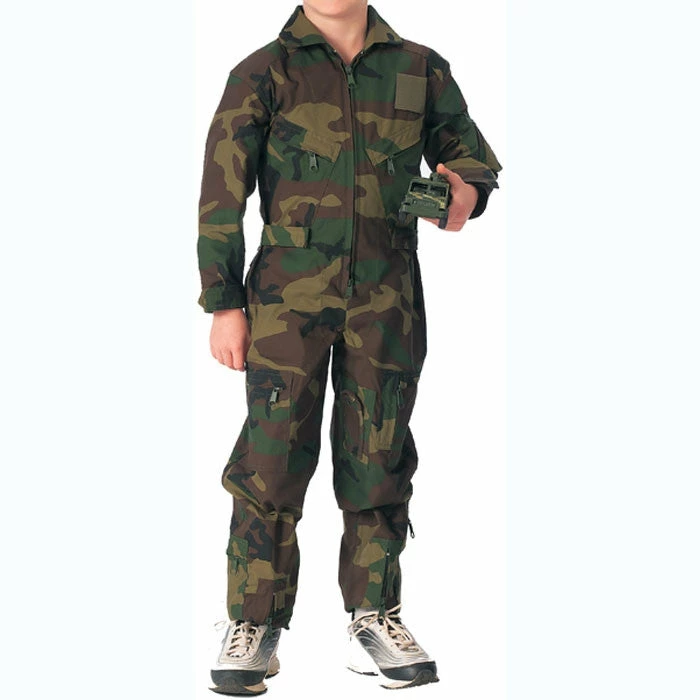 Rothco Woodland Camouflage - Kids Air Force Style Flight Suit Coveralls 3 Rothco Woodland Camouflage - Kids Air Force Style Flight Suit Coveralls
