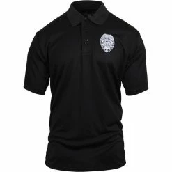 Rothco Black - Moisture Wicking Polo Security Shirt With Badge Shirts 7 Rothco Black - Moisture Wicking Polo Security Shirt With Badge Shirts