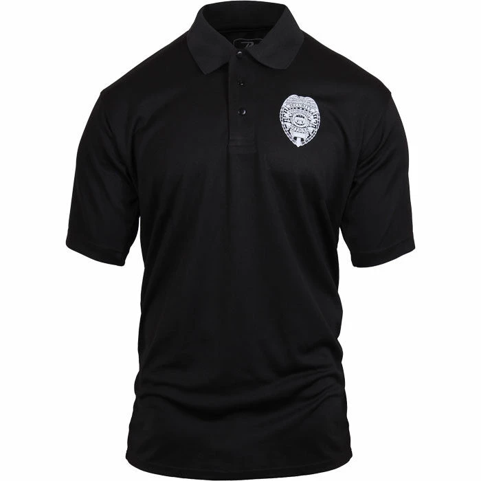 Rothco Black - Moisture Wicking Polo Security Shirt With Badge Shirts 5 Rothco Black - Moisture Wicking Polo Security Shirt With Badge Shirts