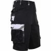 Rothco Black With City Camouflage Accents - Military Long Cargo BDU Shorts - Polyester Cotton Twill