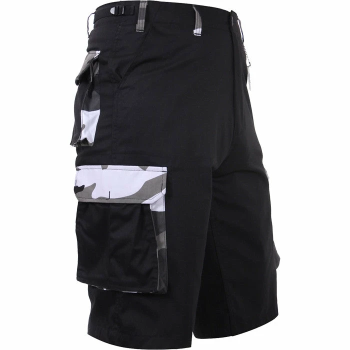 Rothco Black With City Camouflage Accents - Military Long Cargo BDU Shorts - Polyester Cotton Twill 3 Rothco Black With City Camouflage Accents - Military Long Cargo BDU Shorts - Polyester Cotton Twill