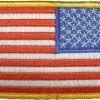 Rothco Patches Red White Blue - Reversed US Flag Sew On Patch With Gold Border