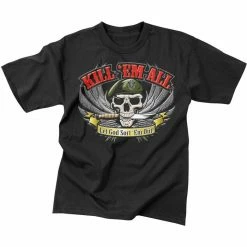 Rothco Shirts Black - KILL 'EM ALL Skull T-Shirt