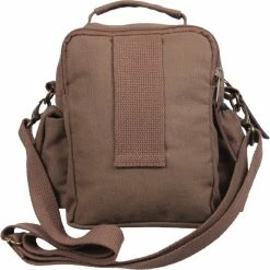 Army Navy Store Brown - Canvas & Leather Travel Shoulder Bag Bags