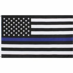 Army Navy Store US American Flag Thin Blue Line (Support The Police) Flag 3' X 5' Flags