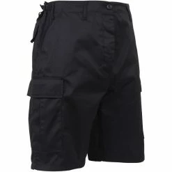Rothco Black - Military Cargo BDU Shorts - Polyester Cotton Twill