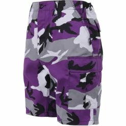 Rothco Ultra Violet Camouflage - Military Cargo BDU Shorts - Polyester Cotton Twill
