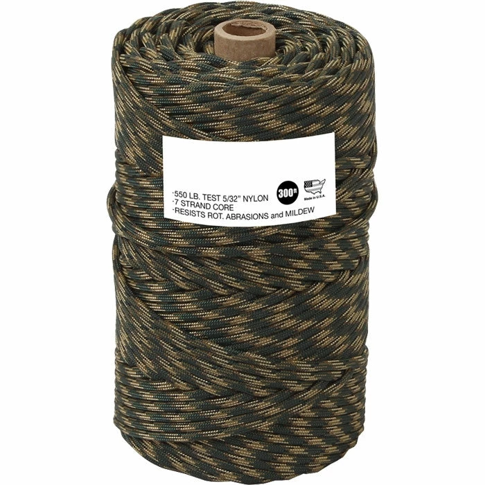 Rothco Woodland Camouflage - Military Grade 550 LB Tested Type III Paracord Rope 300' - Nylon USA Made Paracord / Rope / Rappelling Gear 3 Rothco Woodland Camouflage - Military Grade 550 LB Tested Type III Paracord Rope 300' - Nylon USA Made Paracord / Rope / Rappelling Gear