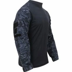 Rothco Digital Midnight Camouflage - Military Tactical Lightweight Flame Resistant Combat Shirt