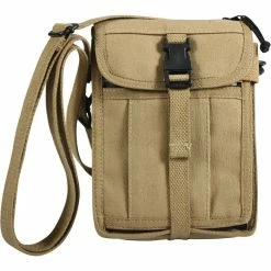 Army Navy Store Khaki - Tactical Canvas Travel Portfolio Shoulder Bag