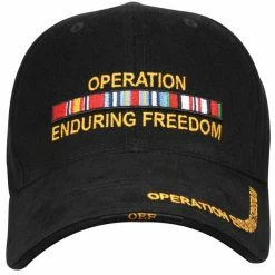 Rothco Headwear Black - OPERATION ENDURING FREEDOM Deluxe Adjustable Cap With Emblem