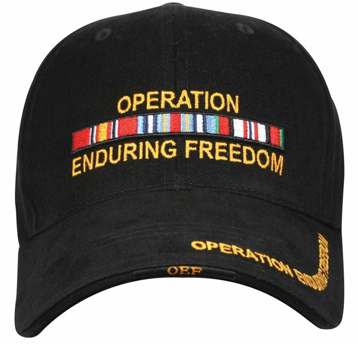 Rothco Headwear Black - OPERATION ENDURING FREEDOM Deluxe Adjustable Cap With Emblem 3 Rothco Headwear Black - OPERATION ENDURING FREEDOM Deluxe Adjustable Cap With Emblem
