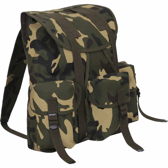 Army Navy Store Bags Woodland Camouflage - Army Style Mini ALICE Pack 13 In. X 16 In. X 7 In. 4 Army Navy Store Bags Woodland Camouflage - Army Style Mini ALICE Pack 13 In. X 16 In. X 7 In.