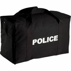 Rothco Bags Black - Law Enforcement Two Sided POLICE Equipment Gear Bag - Cotton Canvas