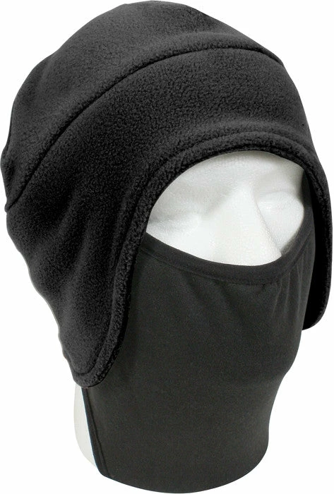 Rothco Black Black - Convertible Fleece Cap With Face Mask 3 Rothco Black Black - Convertible Fleece Cap With Face Mask