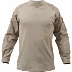 Rothco Shirts Khaki - Military Tactical Lightweight Flame Resistant Combat Shirt