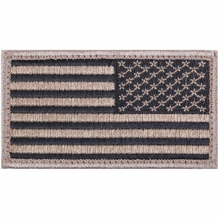 Rothco Khaki Black - Reversed US Flag Patch With Hook And Loop Closure Patches 3 Rothco Khaki Black - Reversed US Flag Patch With Hook And Loop Closure Patches