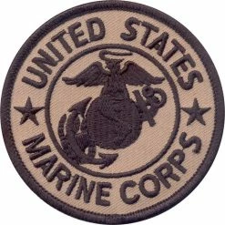 Rothco Coyote Brown - US MARINE CORPS Sew On Patch With USMC Emblem 3 In.'